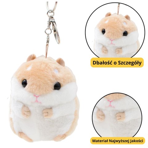 Pluszowy Chomik Maskotka Brelok Beżowy 10cm LEAN TOYS Pluszowy Chomik Maskotka Brelok Beżowy 10cm LEAN TOYS