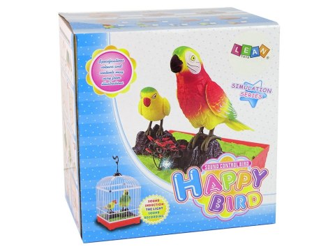 Śpiewająca Kolorowa Papuga Z Klatką LEAN Toys Śpiewająca Kolorowa Papuga Z Klatką LEAN Toys