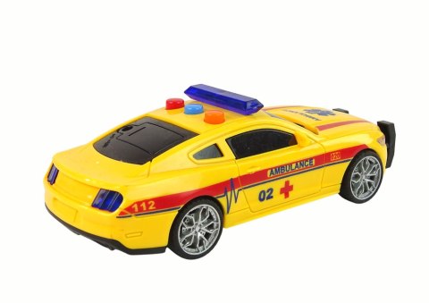 Sportowe Auto Ambulans Światła Dźwięk Żółty Napęd LEAN Toys Sportowe Auto Ambulans Światła Dźwięk Żółty Napęd LEAN Toys