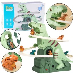 Tor Zjeżdżalnia Wspinaczka Dinozaurów Kolejka Światła Dźwięki LEAN Toys