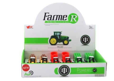 Traktor Z Przyczepą Koparka Spychacz Maszyna Żółty Zielony Czerwony LEAN Toys Traktor Z Przyczepą Koparka Spychacz Maszyna Żółty Zielony Czerwony LEAN Toys