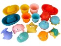 Zestaw Do Kąpieli Zabawki Morskie Podbierak Łódki 17 Sztuk LEAN Toys