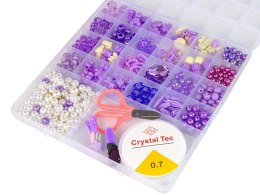 Zestaw Koralików Do Robienia Biżuterii Fioletowe Spinki LEAN Toys