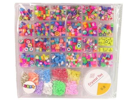 Zestaw Koralików Do Robienia Biżuterii Różne Wzory Buźki Literki LEAN Toys Zestaw Koralików Do Robienia Biżuterii Różne Wzory Buźki Literki LEAN Toys
