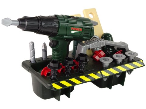 Zestaw Majsterkowicza Organizer Wkrętarka Na Baterie Zielony LEAN Toys Zestaw Majsterkowicza Organizer Wkrętarka Na Baterie Zielony LEAN Toys