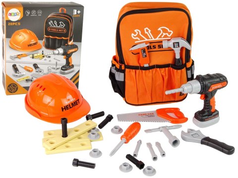 Zestaw Majsterkowicza w Plecaku Kask Narzędzia Pomarańczowy LEAN Toys Zestaw Majsterkowicza w Plecaku Kask Narzędzia Pomarańczowy LEAN Toys