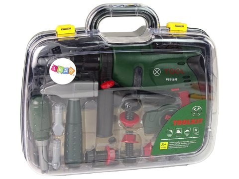 Zestaw Majsterkowicza w Walizce Wiertarka Na Baterie Młotek LEAN Toys Zestaw Majsterkowicza w Walizce Wiertarka Na Baterie Młotek LEAN Toys