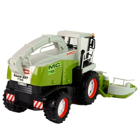 Zielony Kombajn Ruchome Części Duży Heder do Kukurydzy MC 7166 LEAN Toys Zielony Kombajn Ruchome Części Duży Heder do Kukurydzy MC 7166 LEAN Toys