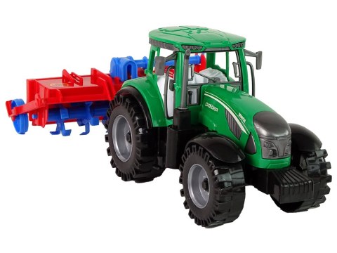 Ciągnik Z Pługiem Napęd Frykcyjny Czerwony LEAN Toys Ciągnik Z Pługiem Napęd Frykcyjny Czerwony LEAN Toys