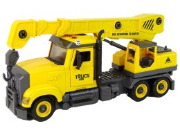 Ciężarówka Dźwig do Rozkręcania i Skręcania Żółta LEAN Toys