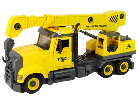 Ciężarówka Dźwig do Rozkręcania i Skręcania Żółta LEAN Toys Ciężarówka Dźwig do Rozkręcania i Skręcania Żółta LEAN Toys
