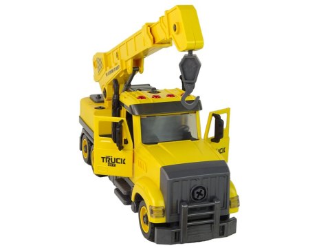Ciężarówka Dźwig do Rozkręcania i Skręcania Żółta LEAN Toys Ciężarówka Dźwig do Rozkręcania i Skręcania Żółta LEAN Toys
