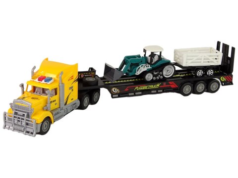 Ciężarówka Z Lawetą Zdalnie Sterowana R/C Maszyna z Przyczepą Żółta LEAN Toys Ciężarówka Z Lawetą Zdalnie Sterowana R/C Maszyna z Przyczepą Żółta LEAN Toys