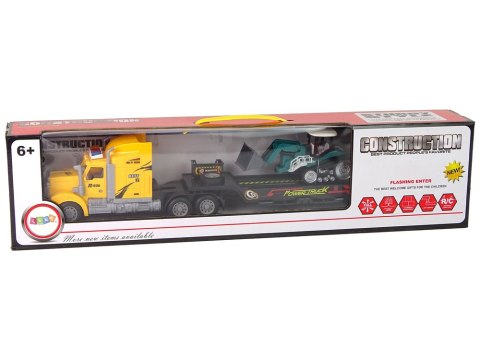 Ciężarówka Z Lawetą Zdalnie Sterowana R/C Maszyna z Przyczepą Żółta LEAN Toys Ciężarówka Z Lawetą Zdalnie Sterowana R/C Maszyna z Przyczepą Żółta LEAN Toys
