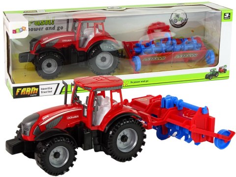 Czerwony Ciągnik z Pługiem Napęd Frykcyjny LEAN Toys Czerwony Ciągnik z Pługiem Napęd Frykcyjny LEAN Toys