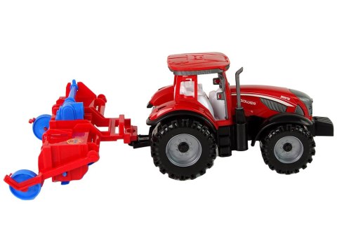 Czerwony Ciągnik z Pługiem Napęd Frykcyjny LEAN Toys Czerwony Ciągnik z Pługiem Napęd Frykcyjny LEAN Toys