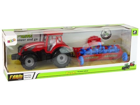 Czerwony Ciągnik z Pługiem Napęd Frykcyjny LEAN Toys Czerwony Ciągnik z Pługiem Napęd Frykcyjny LEAN Toys