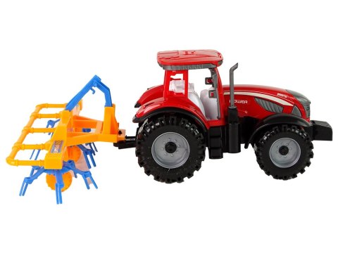 Czerwony Ciągnik ze Zgrabiarką Napęd Frykcyjny LEAN Toys Czerwony Ciągnik ze Zgrabiarką Napęd Frykcyjny LEAN Toys