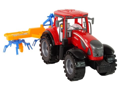 Czerwony Ciągnik ze Zgrabiarką Napęd Frykcyjny LEAN Toys Czerwony Ciągnik ze Zgrabiarką Napęd Frykcyjny LEAN Toys