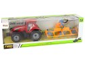 Czerwony Ciągnik ze Zgrabiarką Napęd Frykcyjny LEAN Toys