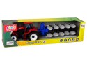 Czerwony Traktor z Pługiem Farma LEAN Toys