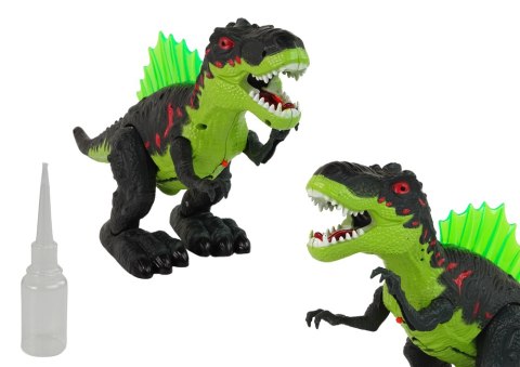 Dinozaur Zieje Ogniem Para Wodna Świeci Na Baterie Zielony LEAN Toys Dinozaur Zieje Ogniem Para Wodna Świeci Na Baterie Zielony LEAN Toys