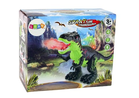 Dinozaur Zieje Ogniem Para Wodna Świeci Na Baterie Zielony LEAN Toys Dinozaur Zieje Ogniem Para Wodna Świeci Na Baterie Zielony LEAN Toys