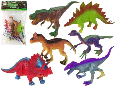 Figurki Dinozaury Kolorowe 6 Sztuk LEAN Toys Figurki Dinozaury Kolorowe 6 Sztuk LEAN Toys