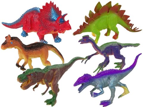 Figurki Dinozaury Kolorowe 6 Sztuk LEAN Toys Figurki Dinozaury Kolorowe 6 Sztuk LEAN Toys