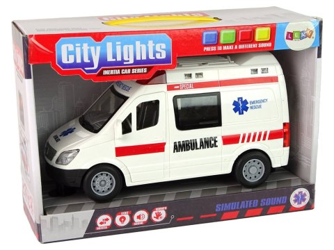Karetka Pogotowia Światła Dźwięki Napęd Frykcyjny LEAN Toys Karetka Pogotowia Światła Dźwięki Napęd Frykcyjny LEAN Toys