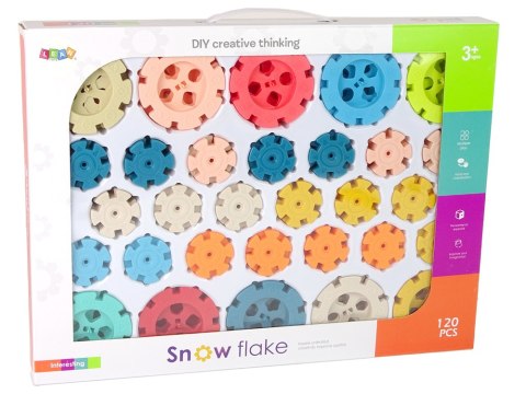 Klocki Konstrukcyjne Płatki Śniegu 120 Elementów LEAN Toys Klocki Konstrukcyjne Płatki Śniegu 120 Elementów LEAN Toys