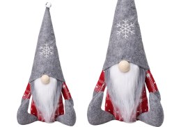 Krasnal Skrzat Świąteczny Szara Czapka Dzwoneczek 32cm LEAN