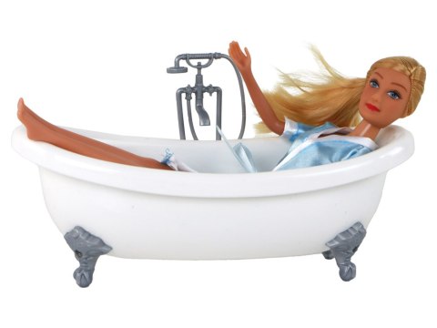 Lalka Dla Dzieci Długie Blond Włosy Szlafrok Niebieski Wanna Łazienka LEAN Toys Lalka Dla Dzieci Długie Blond Włosy Szlafrok Niebieski Wanna Łazienka LEAN Toys