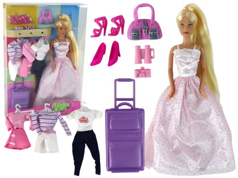 Lalka Dla Dzieci Długie Włosy Walizka Ubrania LEAN Toys Lalka Dla Dzieci Długie Włosy Walizka Ubrania LEAN Toys