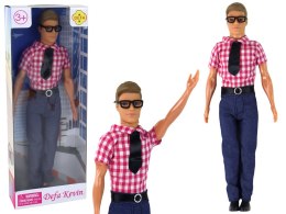 Lalka Dla Dzieci Mężczyzna Kevin Elegancki Strój Koszula Czerwona LEAN Toys