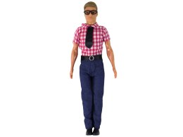 Lalka Dla Dzieci Mężczyzna Kevin Elegancki Strój Koszula Czerwona LEAN Toys