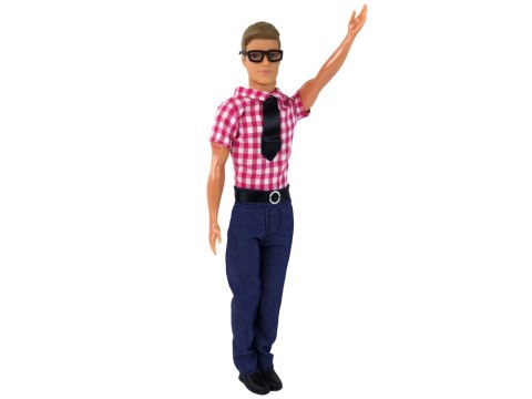Lalka Dla Dzieci Mężczyzna Kevin Elegancki Strój Koszula Czerwona LEAN Toys Lalka Dla Dzieci Mężczyzna Kevin Elegancki Strój Koszula Czerwona LEAN Toys