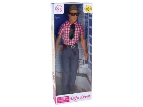 Lalka Dla Dzieci Mężczyzna Kevin Elegancki Strój Koszula Czerwona LEAN Toys Lalka Dla Dzieci Mężczyzna Kevin Elegancki Strój Koszula Czerwona LEAN Toys