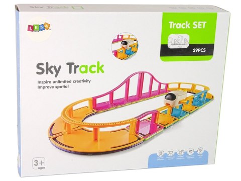 Magnetyczne Klocki Konstrukcyjne Podniebny Tor 29 Elementów LEAN Toys Magnetyczne Klocki Konstrukcyjne Podniebny Tor 29 Elementów LEAN Toys