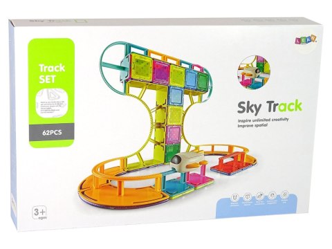 Magnetyczne Klocki Konstrukcyjne Podniebny Tor 62 Elementów LEAN Toys Magnetyczne Klocki Konstrukcyjne Podniebny Tor 62 Elementów LEAN Toys