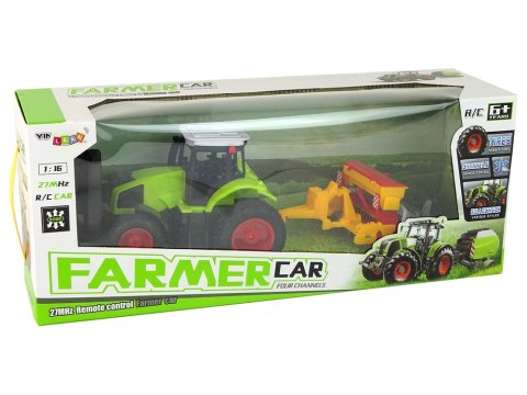 Pojazd Rolniczy Traktor Z Prasą R/C 1:16 Zielony LEAN Toys Pojazd Rolniczy Traktor Z Prasą R/C 1:16 Zielony LEAN Toys