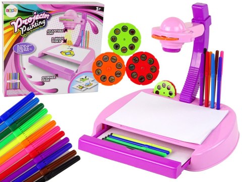 Projektor Stolik do Rysowania Różowy Mazaki Szuflada LEAN Toys Projektor Stolik do Rysowania Różowy Mazaki Szuflada LEAN Toys