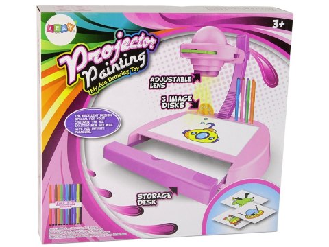 Projektor Stolik do Rysowania Różowy Mazaki Szuflada LEAN Toys Projektor Stolik do Rysowania Różowy Mazaki Szuflada LEAN Toys
