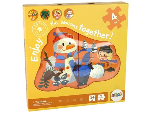 Puzzle 4 w 1 Cztery Pory Roku LEAN Toys Puzzle 4 w 1 Cztery Pory Roku LEAN Toys