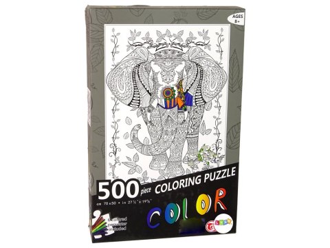 Puzzle Do Kolorowania 500 Elementów Słoń LEAN Toys Puzzle Do Kolorowania 500 Elementów Słoń LEAN Toys