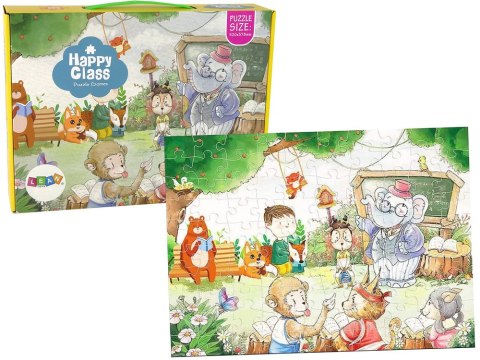 Puzzle Szkoła Dla Zwierząt 100 Elementów LEAN Toys Puzzle Szkoła Dla Zwierząt 100 Elementów LEAN Toys