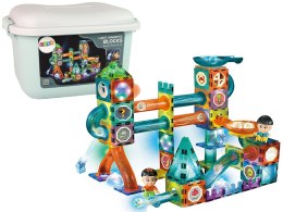 Świecąca Zjeżdżalnia Dla Kulek Klocki Magnetyczne W Pudełku 150 Elementów LEAN Toys