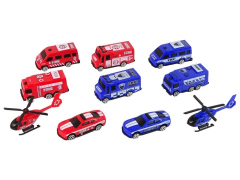 Zestaw 10 Resoraków Pojazdy Ratownicze Policja Straż LEAN Toys Zestaw 10 Resoraków Pojazdy Ratownicze Policja Straż LEAN Toys