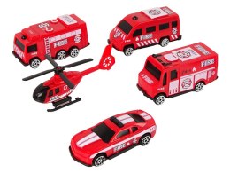 Zestaw Autek Resoraki Pojazdy Straż Pożarna Ambulans LEAN Toys