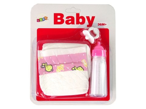 Zestaw Dla Lalek Akcesoria Smoczek Butelka Pieluchy LEAN Toys Zestaw Dla Lalek Akcesoria Smoczek Butelka Pieluchy LEAN Toys